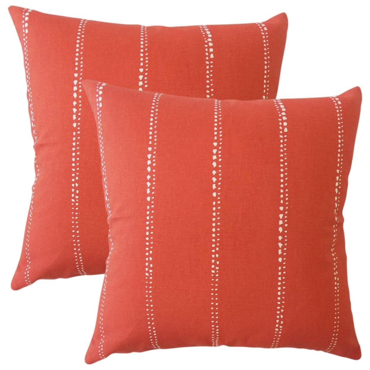 round orange throw pillow