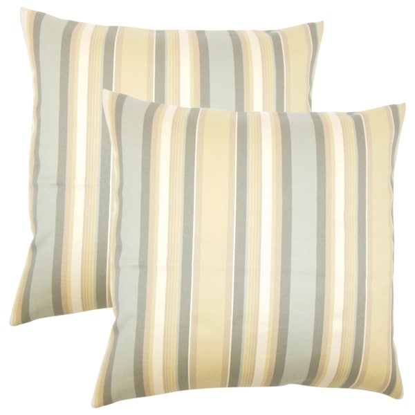 Set of 2 Tefo Striped Throw Pillows in Dune