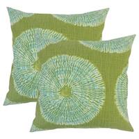 Set of 2  Talmai Ikat Throw Pillows in Seaglass