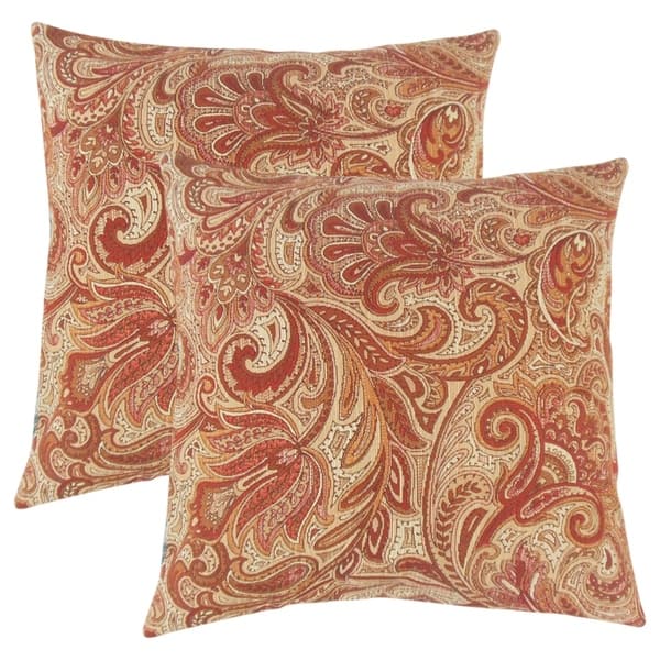 Shop Set Of 2 Vilette Paisley Throw Pillows In Bittersweet On