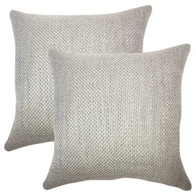 Set of 2 Xabier Solid Throw Pillows in Chinchil