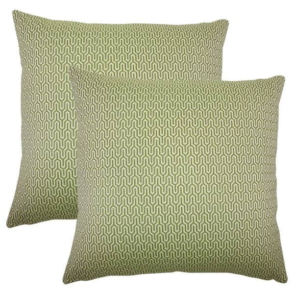 Set of 2 Pandor Geometric Throw Pillows in Jungle