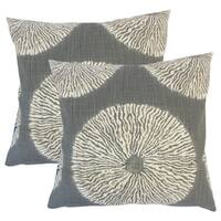 Set of 2  Talmai Ikat Throw Pillows in Greystone
