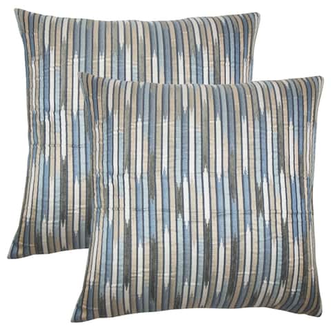 Set of 2 Oceane Striped Throw Pillows in Shore