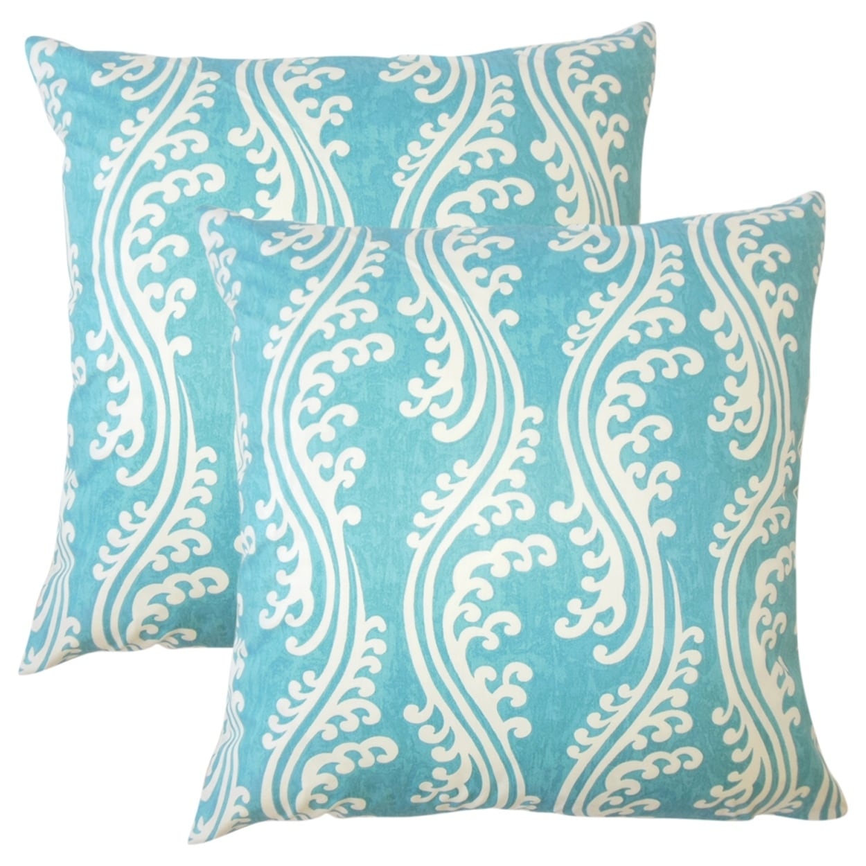 Set of 2 Antares Coastal Throw Pillows in Aquamarine Bed Bath