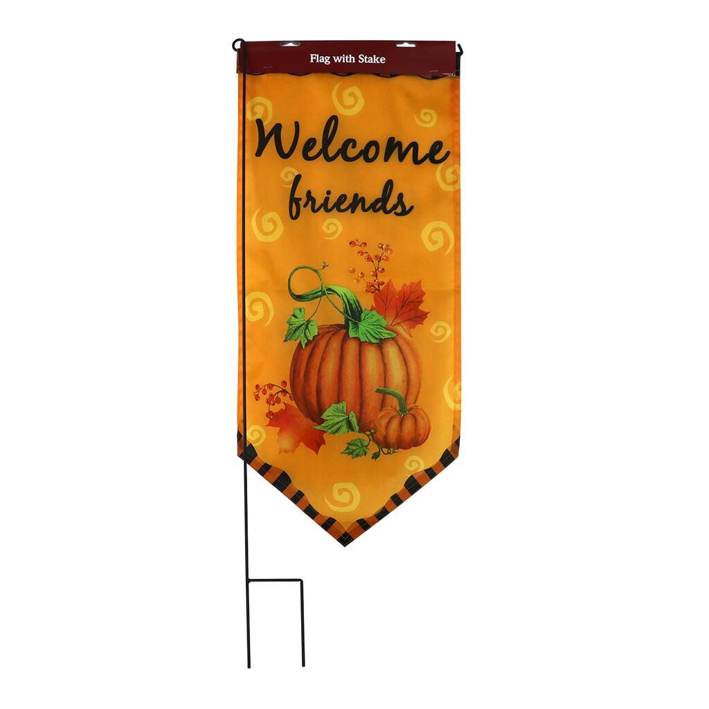 Harvest Flag With Stake-Welcome Friends