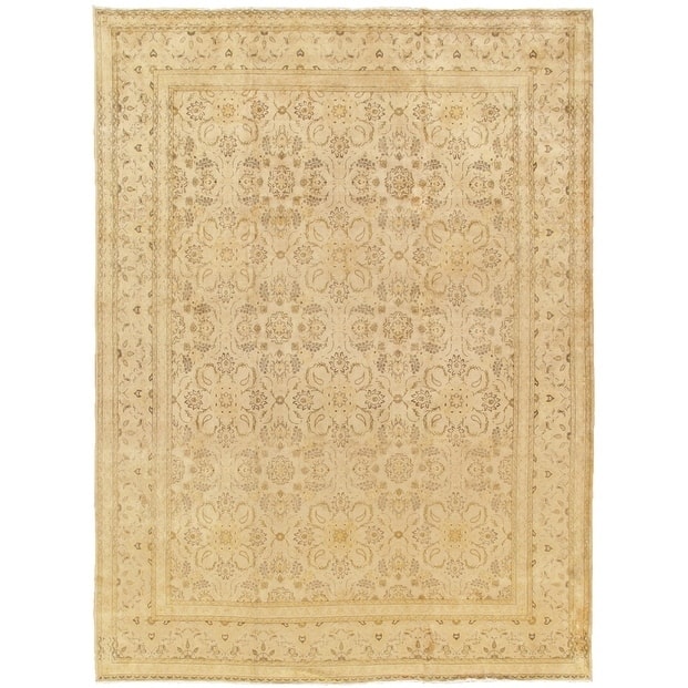 Pasargad Antique Gold Kashan Hand-Knotted Wool Rug - 10' 3'' X 13' 9''