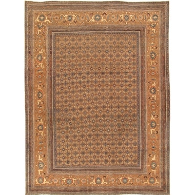 Antique Bibikabad Collection Hand-Knotted Camel Wool Rug (12' 3" X 16' 3") - 12' x 16'