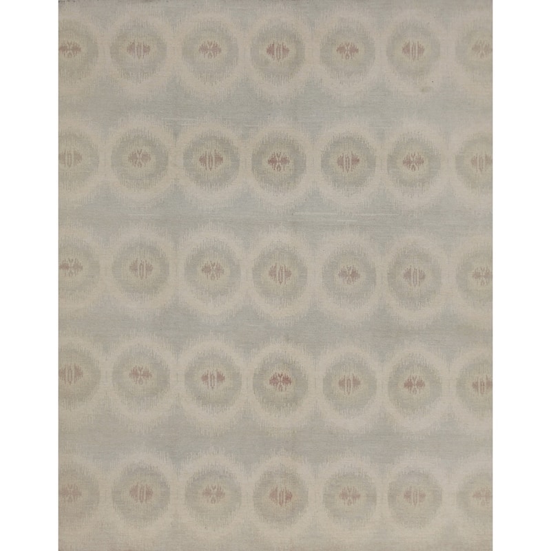 Pasargad Ikat Collection Hand-Knotted L. Blue Wool Rug (8' 0" X 9'11") - 8' x 10'