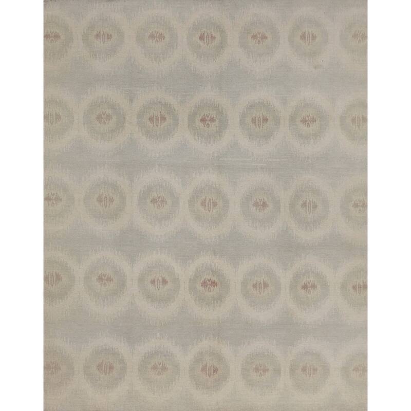 Pasargad Ikat Collection Hand-Knotted L. Blue Wool Rug (8' 0" X 9'11") - 8' x 10'