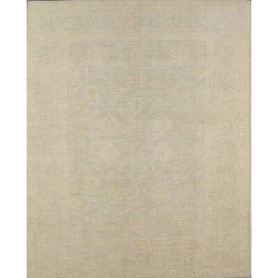 Pasargad Oushak Collection L.Gray Hand-Knotted Wool Rug (9' 8" X 11'11") - 10' x 12'