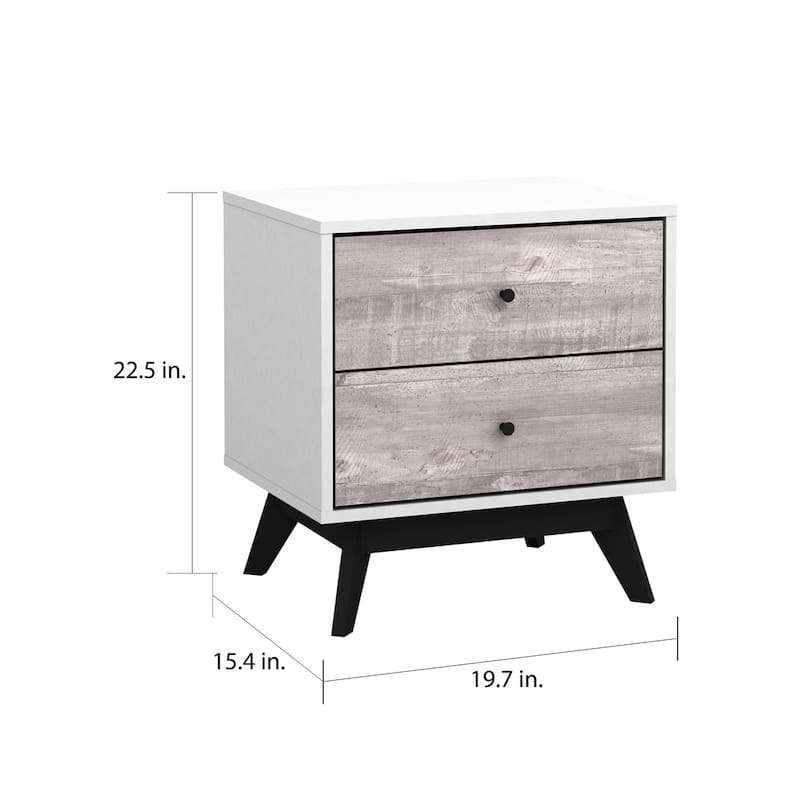 Simple Living Crislana Grey Faux Concrete Nightstand