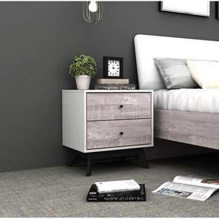 Simple Living Crislana Grey Faux Concrete Nightstand