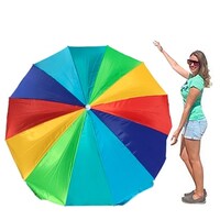 Multicolored 8 Foot Wide Giant Beach Umbrella Free Shipping Easygo Rainbow Beach Umbrella Portable Wind Large Folding With