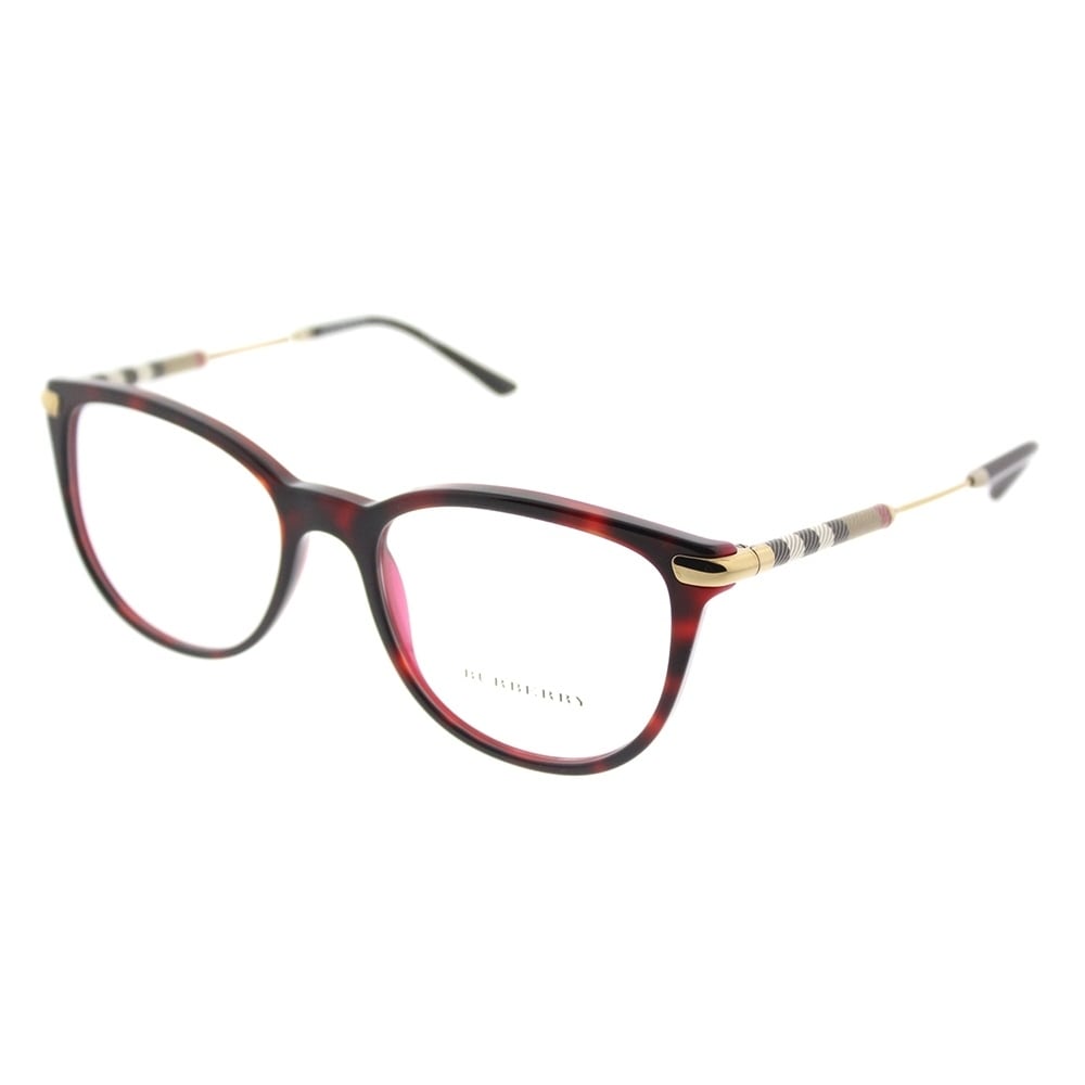 Burberry Square BE 2255Q 3657 Unisex Havana On Bordeaux Frame Eyeglasses
