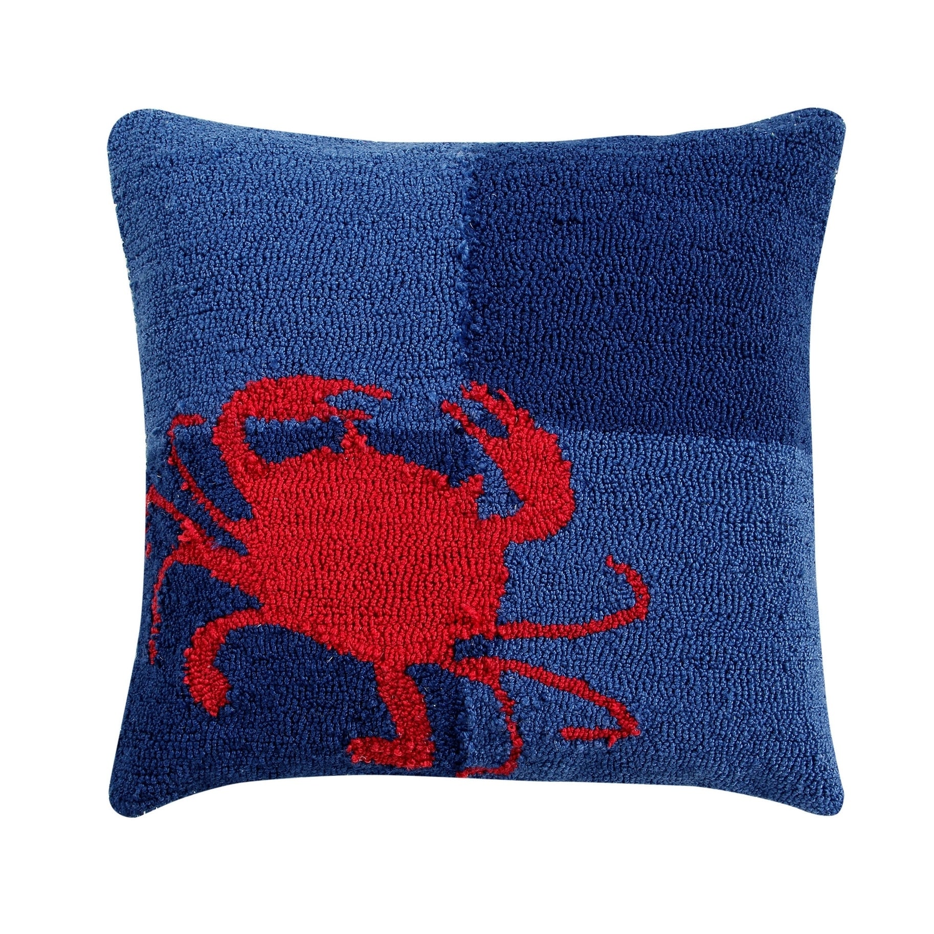 Crab 18 Square Hand-Hooked Cushion