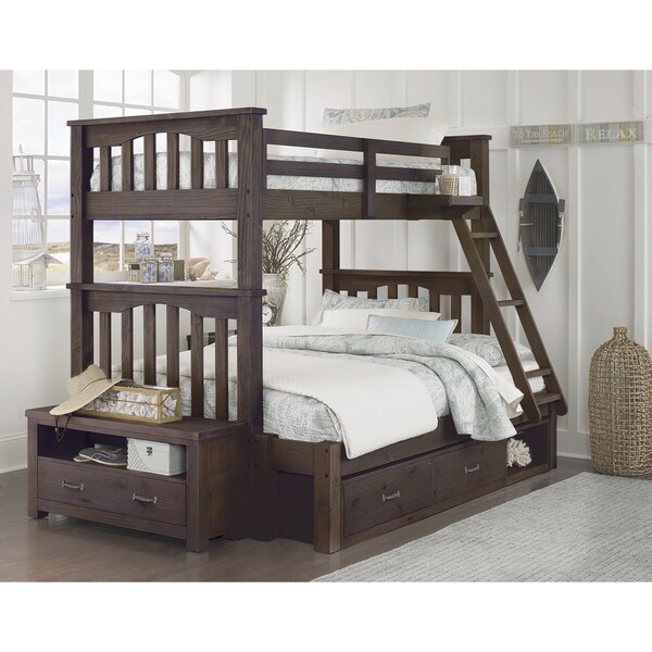 Hillsdale Highlands Harper Twin over Full Bunk with Storage, Espresso