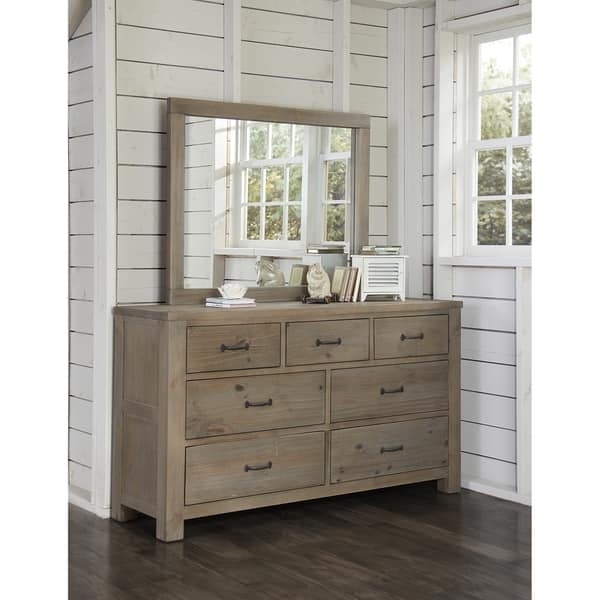 Shop Highlands 7 Drawer Dresser With Mirror Driftwood On Sale