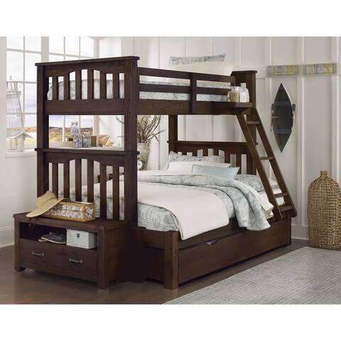 Hillsdale Kids and Teen Highlands Harper Twin over Full Wood Bunk w/Trundle, Espresso