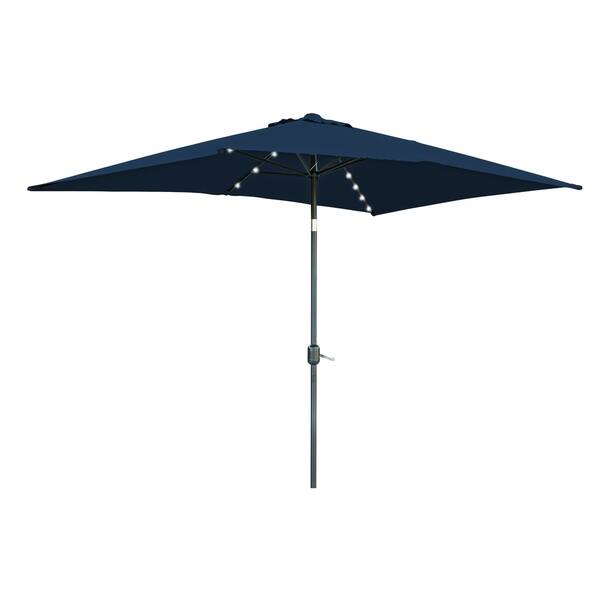 Shop Black Friday Deals On Rectangular Solar Powered Led Lighted Patio Umbrella 10 X 6 5 By Trademark Innovations Overstock 18160974