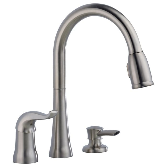 Shop Delta Kate Single Handle Pull Down Kitchen Faucet With Soap