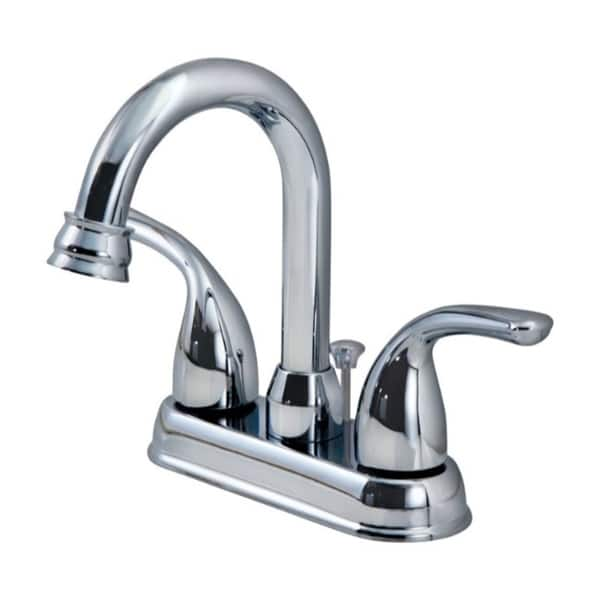 OakBrook Coastal Coastal Two Handle Lavatory Pop-Up Faucet 4 in. Chrome ...