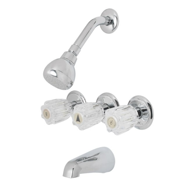 Shop Oakbrook Essentials 3 Handle Tub And Shower 3 Knobs Tub And