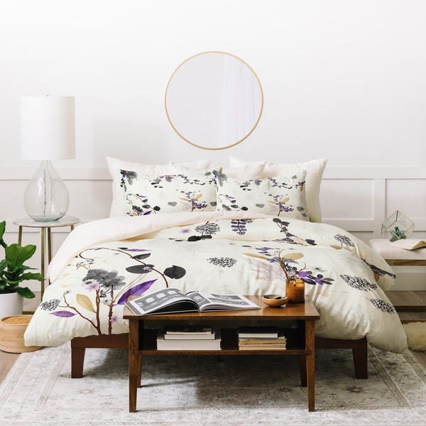 Deny Designs Florals and Pinecones Duvet Cover Set (3-Piece Set)