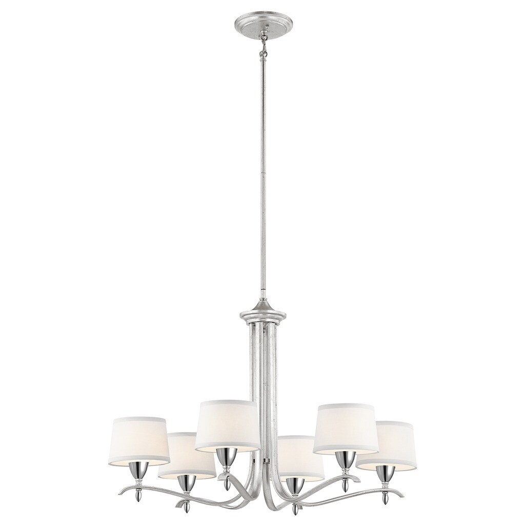 Kichler Lighting Cordova Collection 6-light Silver Leaf Chandelier - silver leaf - Chandeliers For Bedrooms by Overstock.com