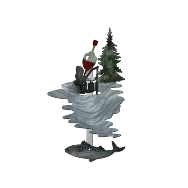 Metal Wall Art Fisherman Icefishing Ash Carl