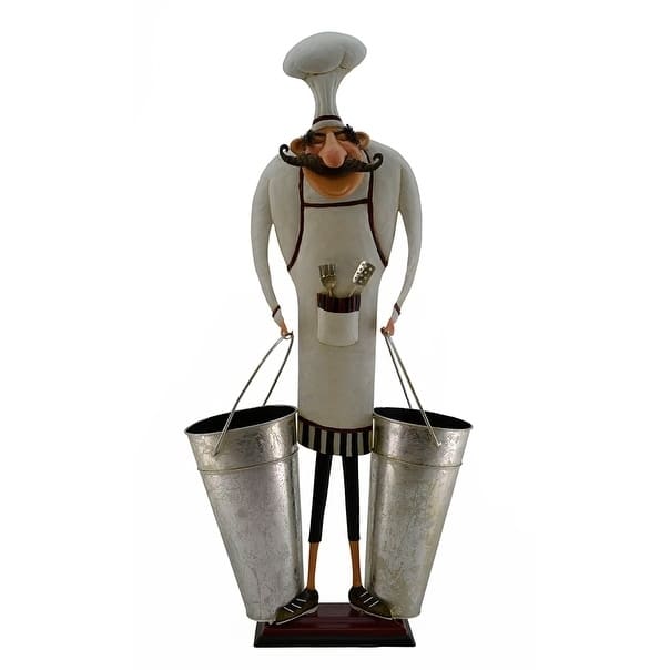 Wine bottle holder by Wine Bodies, Large chef with two pales