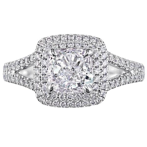 Shop Miadora Signature Collection 14k White Gold 2ct Tdw Cushion