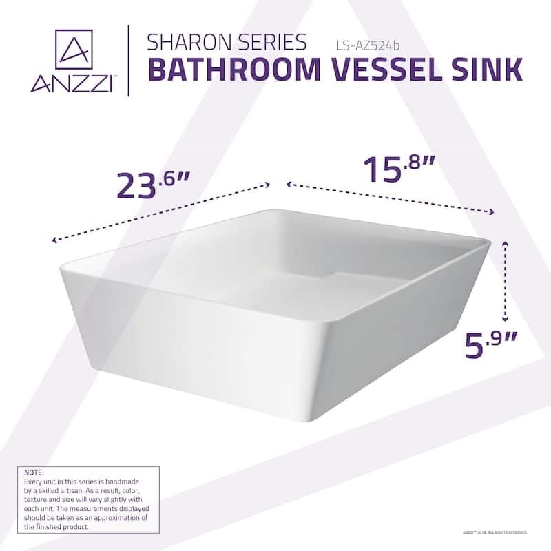 ANZZI Sharon Vessel Sink in Matte White