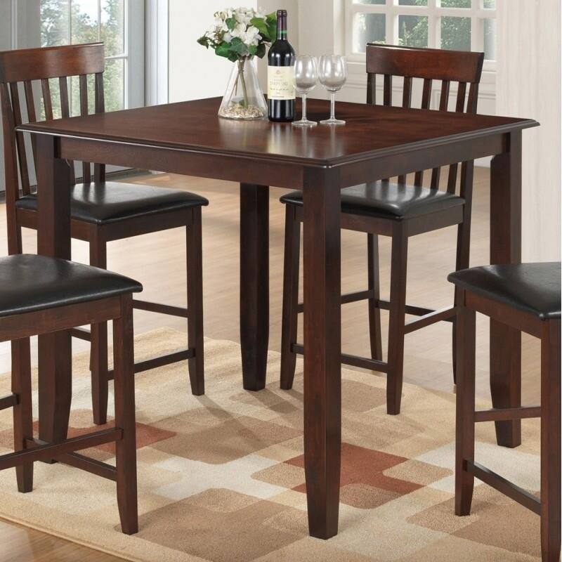 Best Quality Furniture Cappuccino Square Counter Height Dining Table