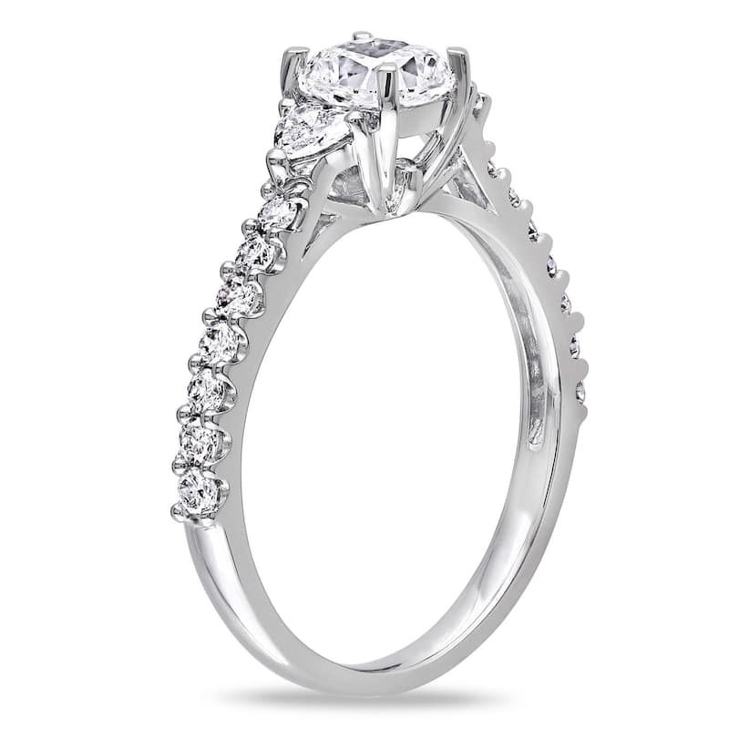 Miadora Signature Collection 14k White Gold 1 1/4ct TDW Diamond 3-Stone Engagement Ring