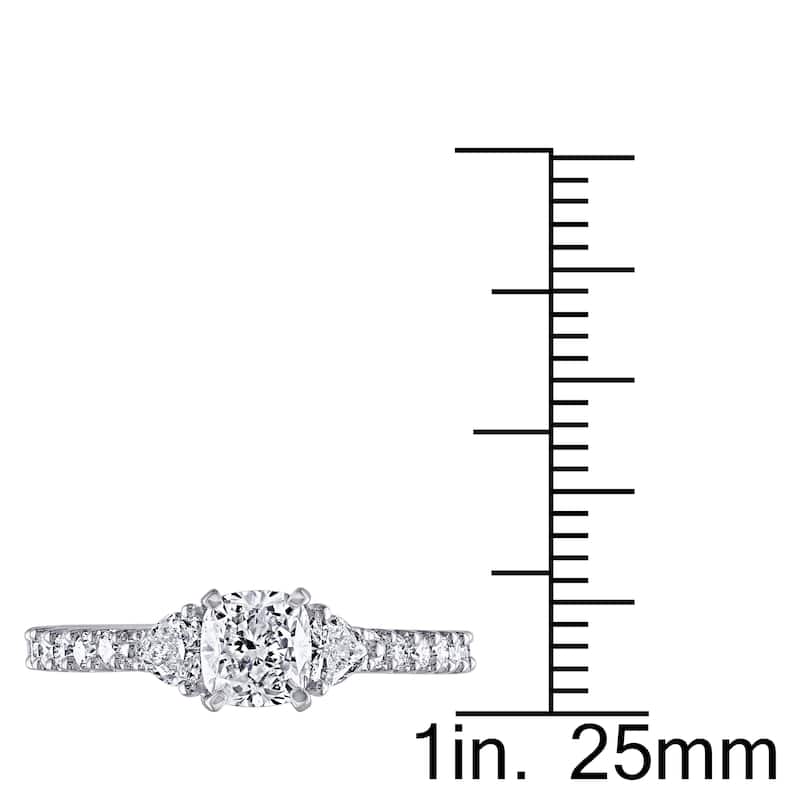 Miadora Signature Collection 14k White Gold 1 1/4ct TDW Diamond 3-Stone Engagement Ring