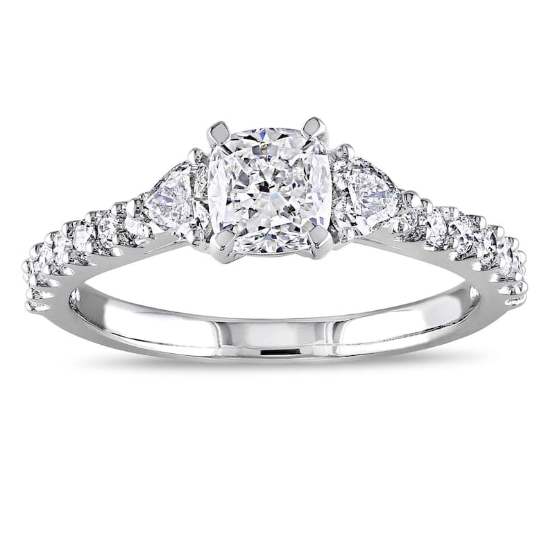 Miadora Signature Collection 14k White Gold 1 1/4ct TDW Diamond 3-Stone Engagement Ring