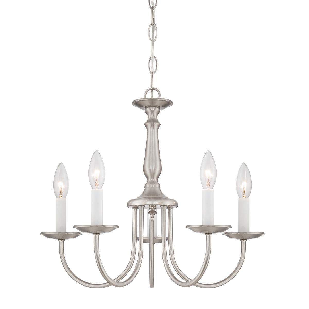 5 Light 18" Brushed Nickel Chandelier (Brushed Nickel) - Chandeliers For Bedrooms by Overstock.com