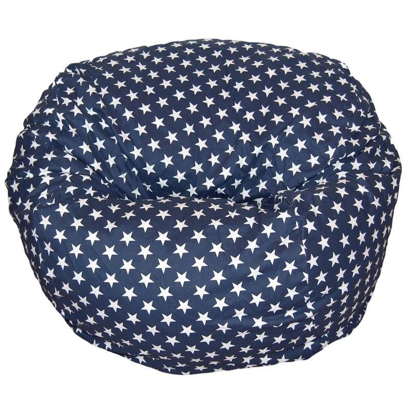 Ahh! Products - 36 Inch Wide Washable Large Bean Bag Chair - Stars Navy
