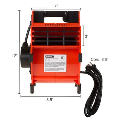 Blower Fan - 3-Speed Heavy-Duty Floor and Carpet Dryer - Portable Air Mover with 4 Different Angles by Stalwart (Red)