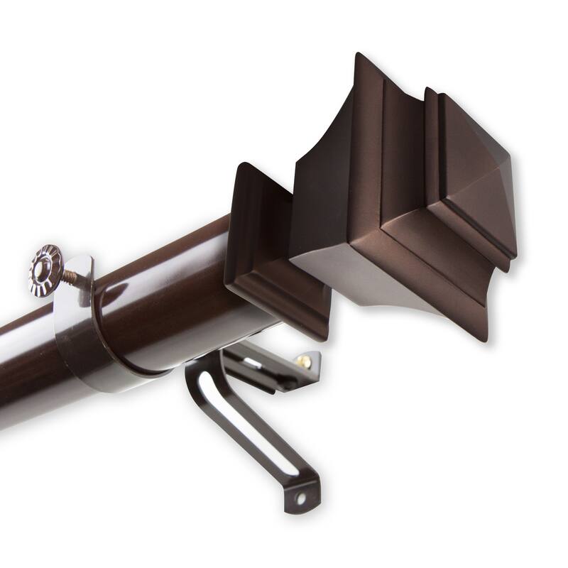 InStyleDesign Schubert 1.5" Custom Cut Length Curtain Rod - 8ft - Cocoa