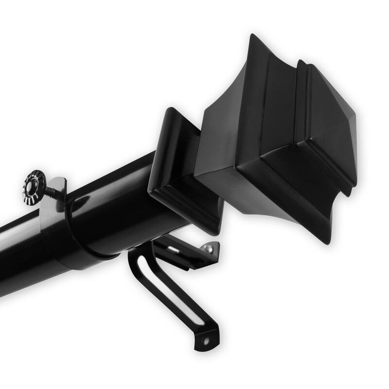 InStyleDesign Schubert 1.5" Custom Cut Length Curtain Rod - 9ft - Black