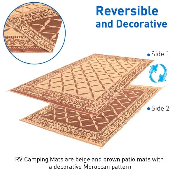 Shop Rv Camping Mats 9 X 12 Outdoor Patio Mat Reversible Rv