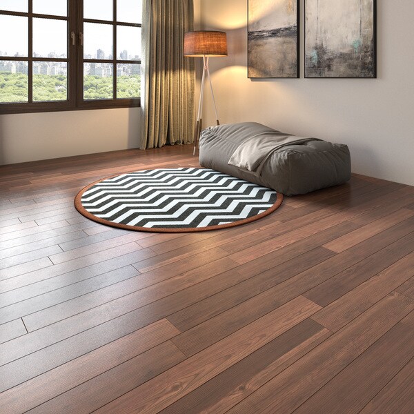 Tuntutuliak Chevron Indoor/ Outdoor Area Rug - 5'3 Round by Havenside Home