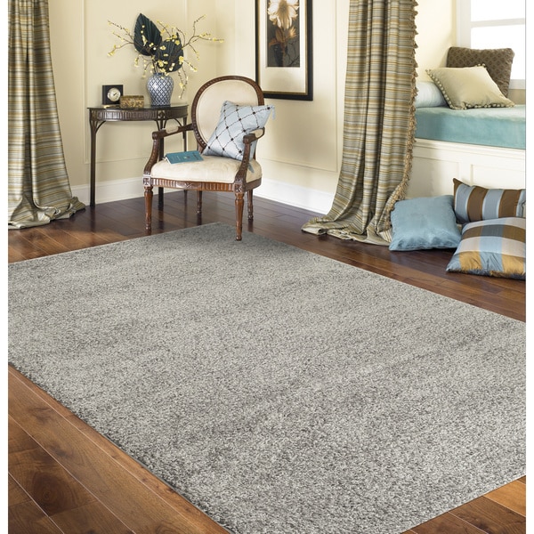 Porch & Den Marigny Kerlerec Solid Light Grey Indoor Shag Area Rug - 7'10 x 10'