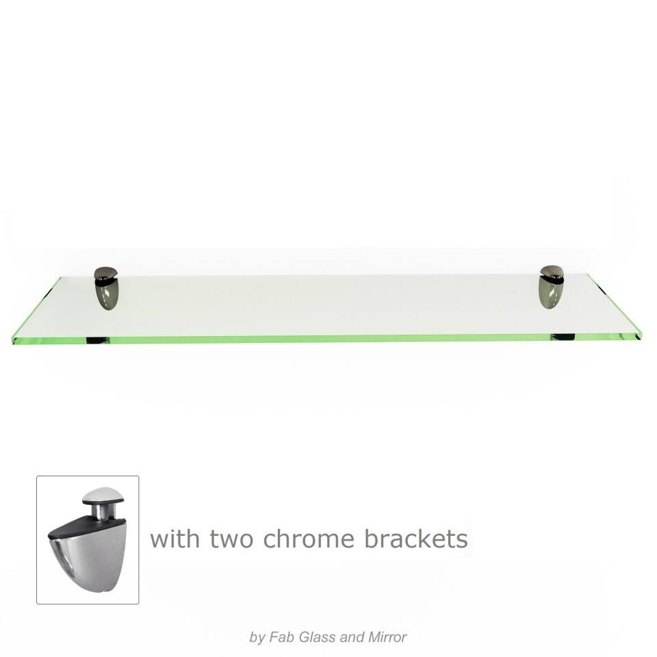 Rectangle Floating Glass Shelf Kit 3/8 Inch Thick Tempered with Many Sizes and Colors