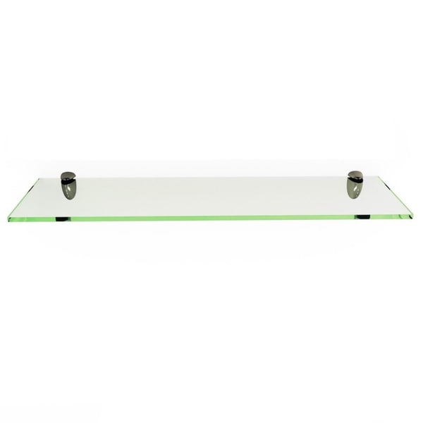 Rectangle Floating Glass Shelf Kit 3/8 Inch Thick Tempered with Many Sizes and Colors