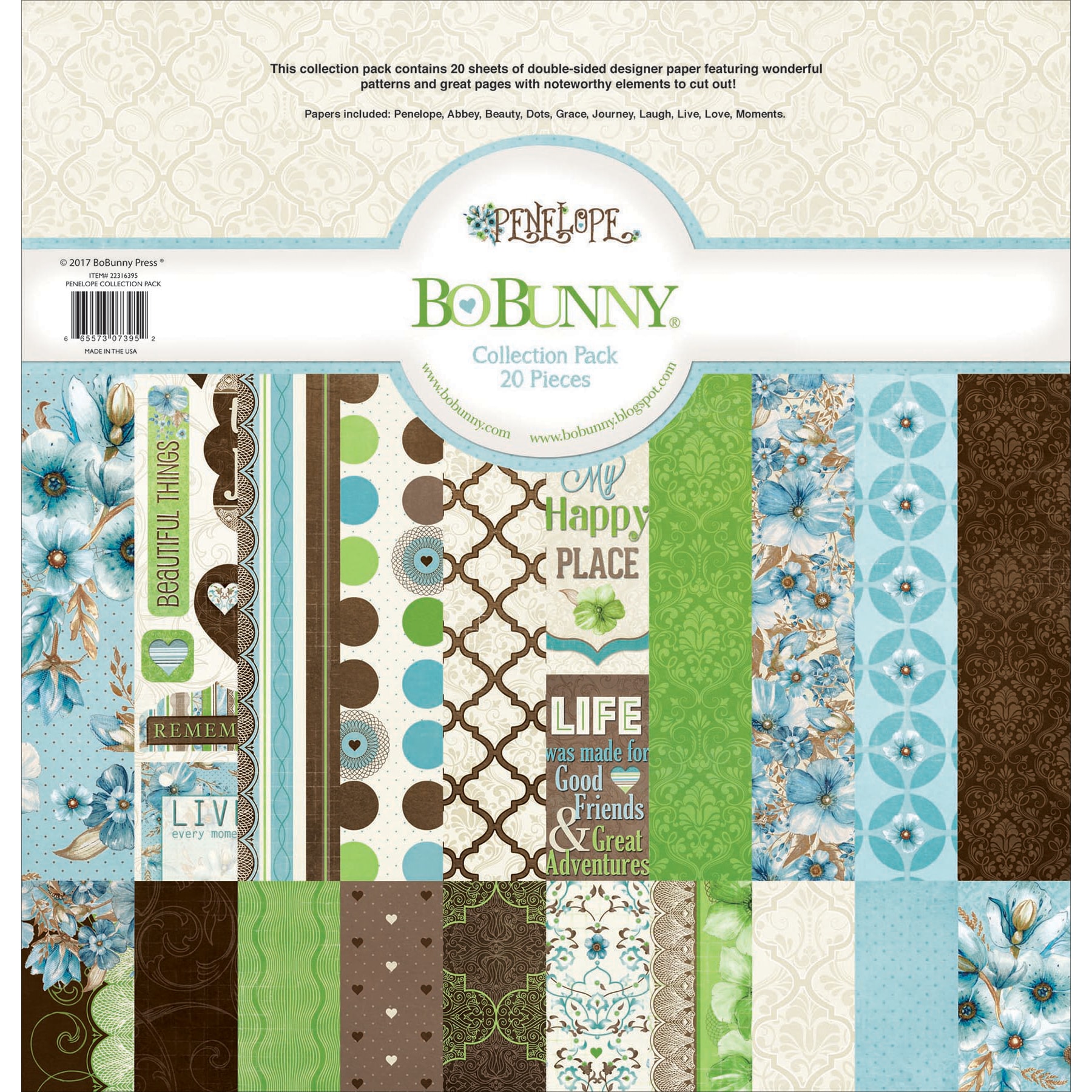 Bo Bunny Collection Beautiful Things Paper 12 in. x 12 in. Garden Party