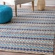 preview thumbnail 1 of 1, nuLOOM Handmade Flatweave Natural Fiber Jute Diamond Stripes Blue Rug (5' x 8') (As Is Item)