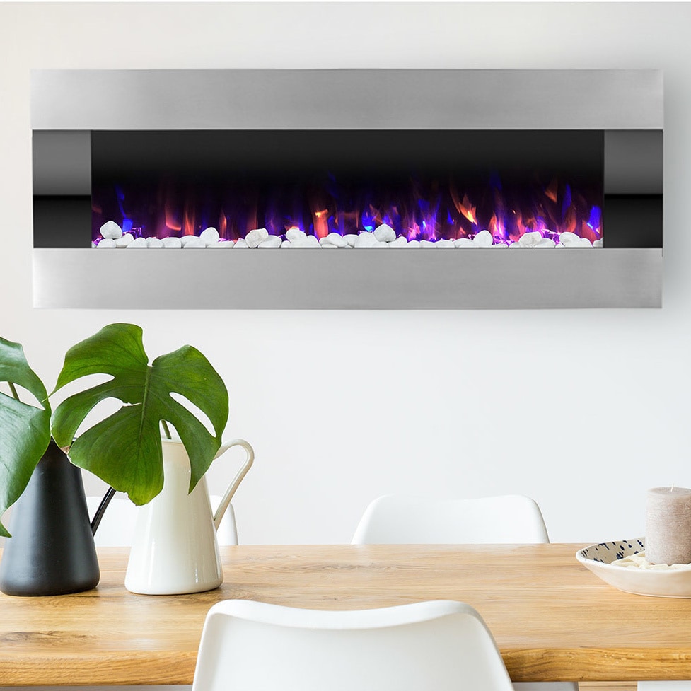 Wall Mounted LED Fire and Ice Flame Electric Fireplace Bed Bath  Beyond  18184485